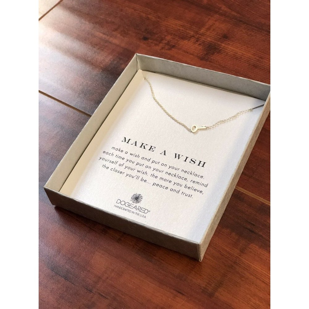 Dogeared Make A Wish SS925 Little key Necklace